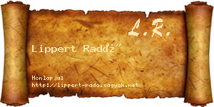 Lippert Radó névjegykártya